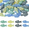 40Pcs 4 Colors Painted Transparent Glass Beads GLAA-CJ0003-02-1