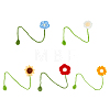 SUPERFINDINGS 5Pcs 5 Styles Handmade DIY Wool Crochet Flower AJEW-FH0004-32-1