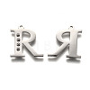 304 Stainless Steel Letter Pendant Rhinestone Settings STAS-Y006-61P-R-2