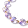Sparkling Heart Glass Beaded Bracelet for Girl Women BJEW-JB07177-6