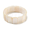 Natural White Shell Rectangle Dominoes Beaded Stretch Bracelets BJEW-N030-01B-01-2