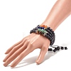 4Pcs 4 Style Natural Lava Rock & Mixed Stone Braided Bead Bracelets Set for Women BJEW-TA00115-6