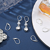 4 Pairs 925 Sterling Silver Leverback Earring Findings STER-BBC0001-85-4