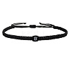 Adjustable Handmade Woven Waxed Cord Braided Bracelets with Acrylic Letter Beads LS-OI4298-2-1
