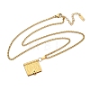 304 Stainless Steel Book Pendant Necklaces for Women NJEW-U037-01A-G-4