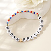 Plastic Madam President Letter Beaded Stretch Bracelets GS9049-2