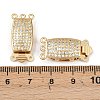 Brass Micro Pave Clear Cubic Zirconia Box Clasps KK-L255-02G-05-3