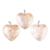 Natural Pink Shell Heart Pendants KK-C135-09B-1