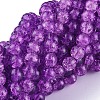 Spray Painted Crackle Glass Beads Strands CCG-Q001-6mm-12-1