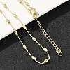 Brass Oval Ball Chain Necklaces for Men Women NJEW-L012-03G-3