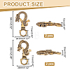 4Pcs 2 Styles Tibetan Style Brass Lobster Claw Clasps FIND-AR0002-52-2