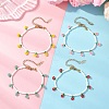 Floral Glass Seed Bead Charm Bracelets for Women BJEW-MZ00306-1