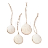 Electroplate Sea Shell Pendant Decorations HJEW-JM04621-2