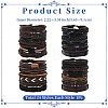 24Pcs 24 Style Adjustable Braided Imitation Leather Cord Bracelets Set for Men BJEW-WH20009-25-2