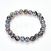 Natural Dragon Veins Agate Beaded Stretch Bracelets BJEW-Q692-02C-1