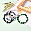 Natural Mixed Gemstone Stretch Bracelets for Women Men BJEW-JB06694-2