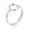Adjustable 925 Sterling Silver Blank Oval Bezel Ring Settings STER-T008-93P-1