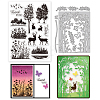 Globleland 1 Sheet Custom Forest PVC Plastic Clear Stamps DIY-GL0004-109-1