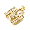 Rack Plating Brass Micro Pave Cubic Zirconia Pendants KK-L226-100G-M-2