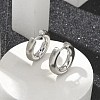 Frosted 304 Stainless Steel Huggie Hoop Earrings for Women EJEW-C096-32F-P-1