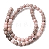 Natural Pink Zebra Jasper Beads Strands G-P231-01-6mm-4