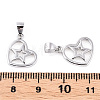 Rhodium Plated 925 Sterling Silver Heart with Star Pendants STER-T007-50P-3