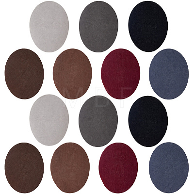 28Pcs 7 Colors Flocking Cloth Fabric Appliques Iron On Patches DIY-CY0003-75-1