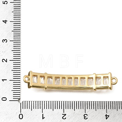 Brass Pave Clear Cubic Zirconia Links Connector Charms KK-K426-01G-1