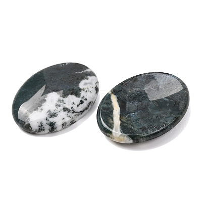 Natural Moss Agate Worry Stone for Anxiety Therapy G-B036-01I-1