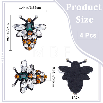 Gorgecraft Bee Rhinestone Appliques DIY-GF0008-66-1