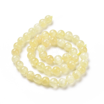 Electroplated Natural Yellow Selenite Beads Strands G-N328-025B-03-1-1