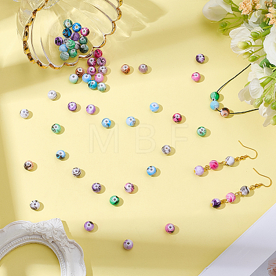 60Pcs Printed Acrylic Beads MACR-PA0001-71-1