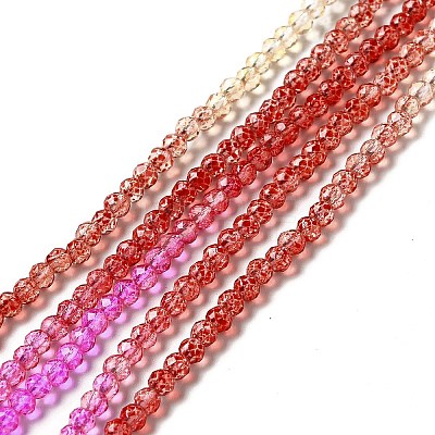 Transparent Gradient Color Glass Beads Strands GLAA-H021-01B-10-1
