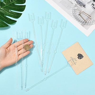 50Pcs Transparent Plastic Wire Name Card Clip Holder AJEW-YW0002-19B-1