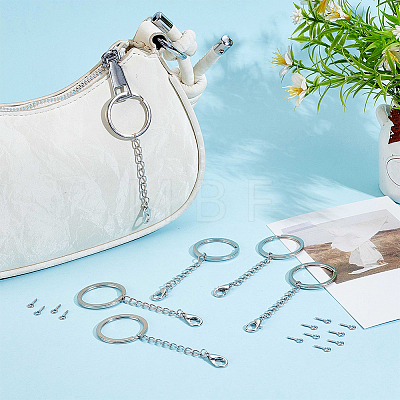 30Pcs 304 Stainless Steel Keychains KEYC-BBC0001-23-1