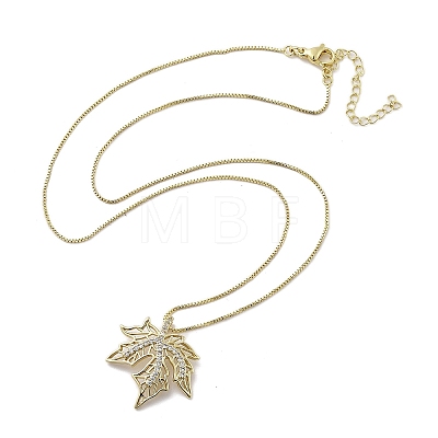Brass Micro Pave Clear Cubic Zirconia Pendant Necklaces for Women NJEW-D305-03G-02-1