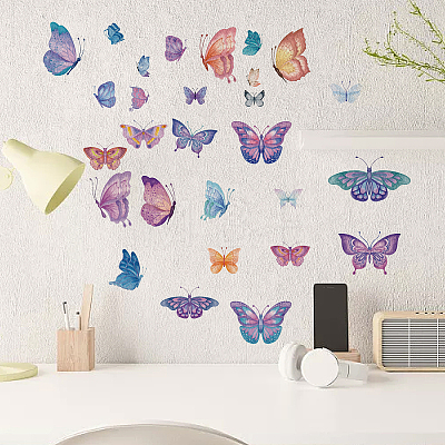 16 Sheets 8 Styles Waterproof PVC Wall Stickers DIY-WH0345-016-1