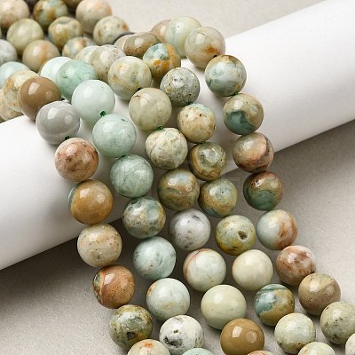 Natural Green Quartz Round Beads Strands G-Z127-A01-10mm-1