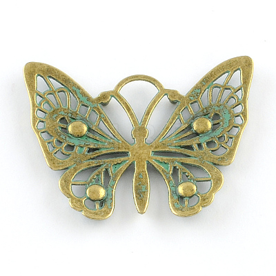 Butterfly Zinc Alloy Pendants X-PALLOY-R065-069-FF-1