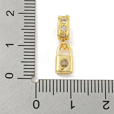 Brass Micro Pave Clear Cubic Zirconia Pendants KK-U007-02G-05-1