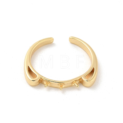 Brass Open Cuff Ring Settings KK-G518-06G-01-1