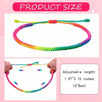 5Pcs 5 Color Braided Nylon Thread Cord Bracelets Set BJEW-SW00049-05-1