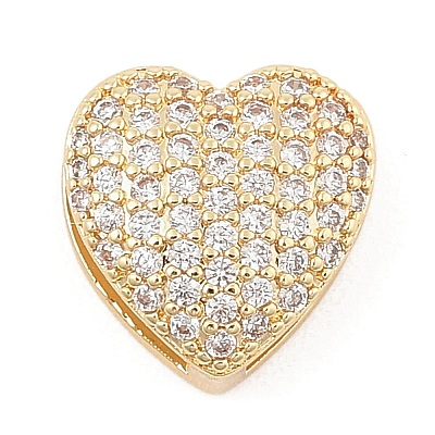 Brass Micro Pave Cubic Zirconia Slide Charms ZIRC-I068-10G-A-1