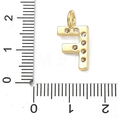 Brass Micro Pave Clear Cubic Zirconia Pendants KK-I476-01G-F-1