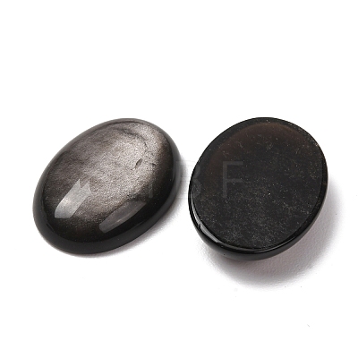 Natural Silver Sheen Obsidian Cabochons G-G741-22x30mm-23-1