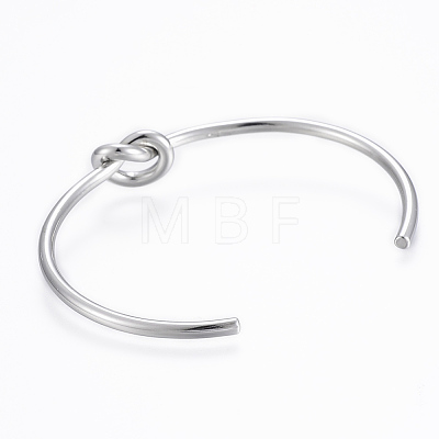 Trendy 304 Stainless Steel Torque Cuff Bangles BJEW-H703-19P-1