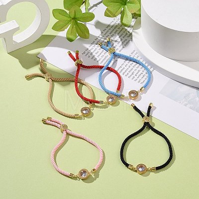 Clear Cubic Zirconia Link Slider Bracelets BJEW-JB08921-1