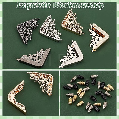 WADORN 12Pcs 6 Style Alloy Bag Decorate Corners Protector FIND-WR0005-91-1