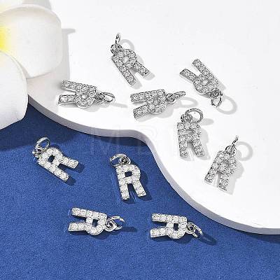 SHEGRACE Brass Micro Pave Clear Cubic Zirconia Pendants XGRQ29664-394P-R-1