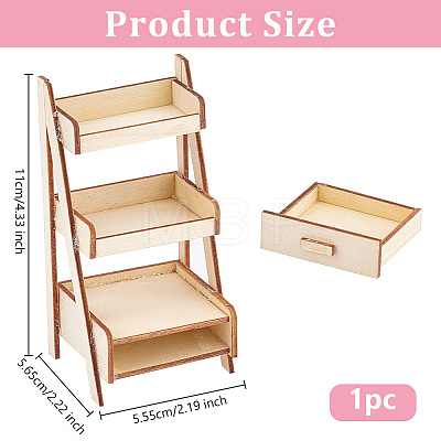 Mini Wood Storage Rack Furniture Model AJEW-WH0419-70-1